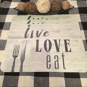 Farmhouse “Live, Love, Eat” Placemats  - Set of 4